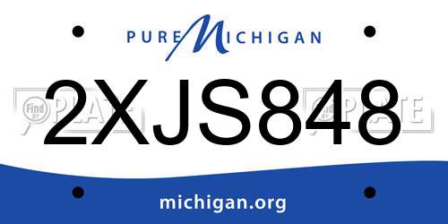 2XJS848 Michigan License Plate