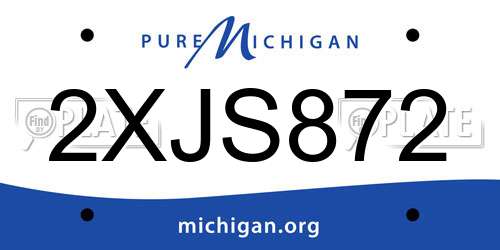 2XJS872 Michigan License Plate