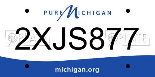 2XJS877 Michigan License Plate