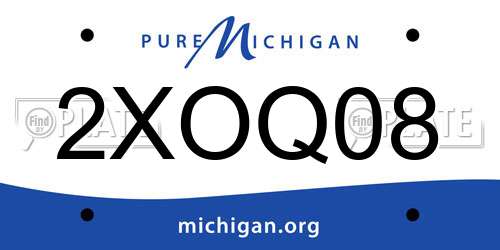 2XOQ08 Michigan License Plate
