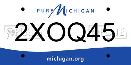2XOQ45 Michigan License Plate
