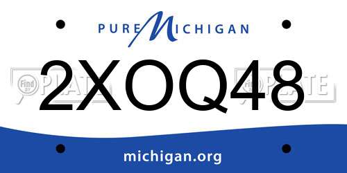 2XOQ48 Michigan License Plate