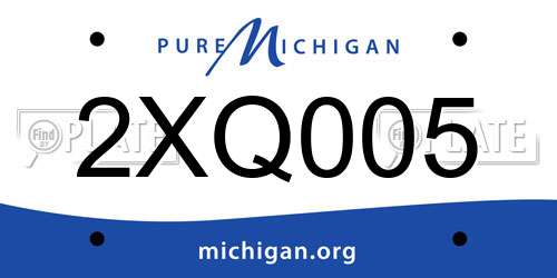 2XQ005 Michigan License Plate