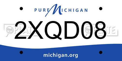 2XQD08 Michigan License Plate