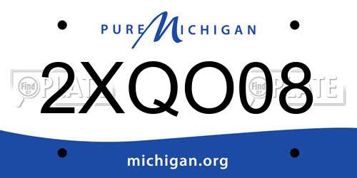 2XQO08 Michigan License Plate
