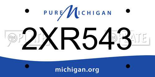 2XR543 Michigan License Plate