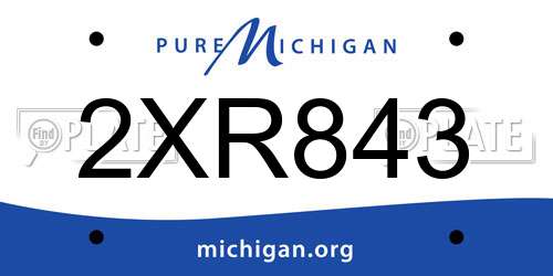 2XR843 Michigan License Plate