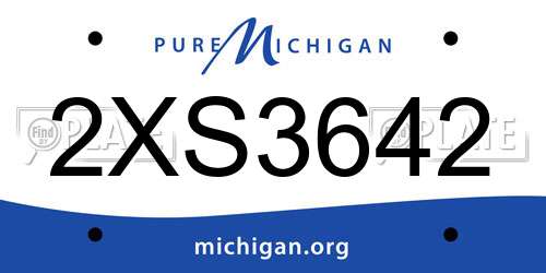 2XS3642 Michigan License Plate