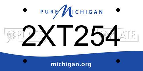 2XT254 Michigan License Plate