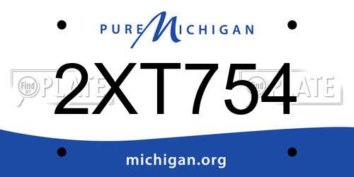 2XT754 Michigan License Plate