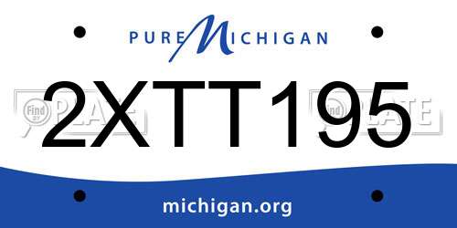 2XTT195 Michigan License Plate
