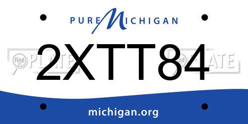 2XTT84 Michigan License Plate