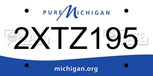 2XTZ195 Michigan License Plate