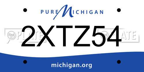2XTZ54 Michigan License Plate