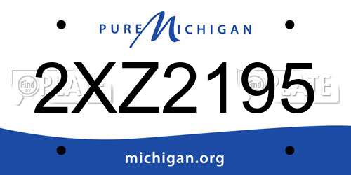 2XZ2195 Michigan License Plate