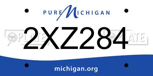 2XZ284 Michigan License Plate