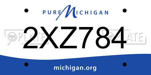 2XZ784 Michigan License Plate