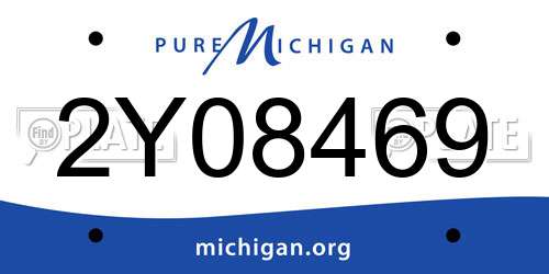 2Y08469 Michigan License Plate