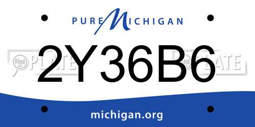 2Y36B6 Michigan License Plate