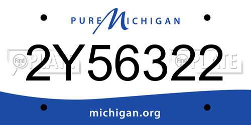 2Y56322 Michigan License Plate