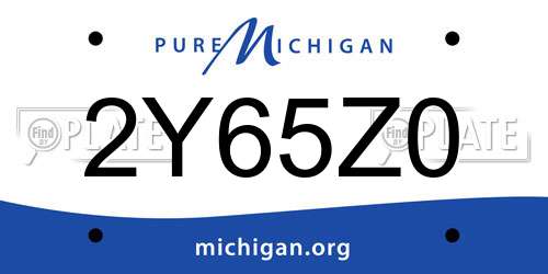 2Y65Z0 Michigan License Plate