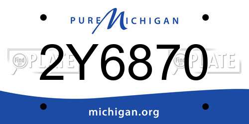 2Y6870 Michigan License Plate