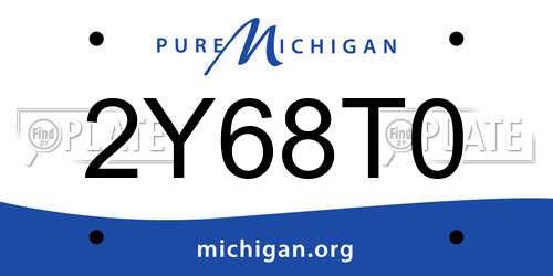 2Y68T0 Michigan License Plate