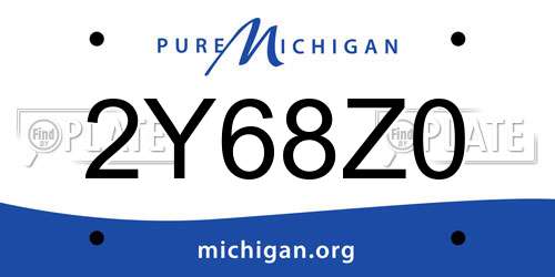2Y68Z0 Michigan License Plate