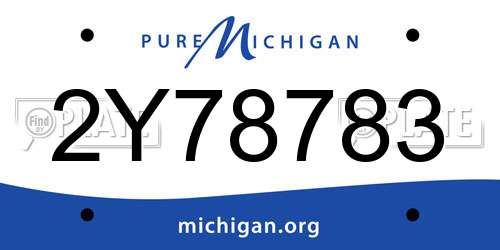 2Y78783 Michigan License Plate