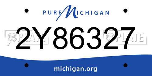 2Y86327 Michigan License Plate