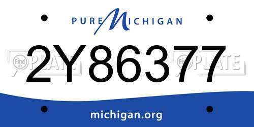 2Y86377 Michigan License Plate