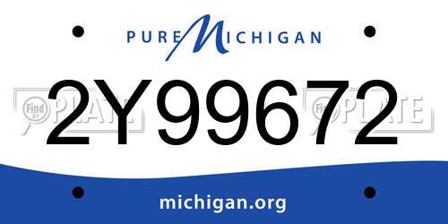 2Y99672 Michigan License Plate