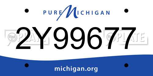 2Y99677 Michigan License Plate