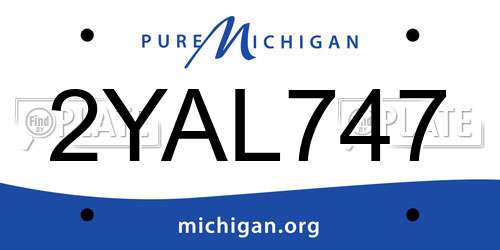 2YAL747 Michigan License Plate