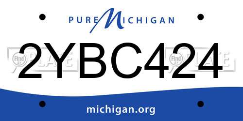 2YBC424 Michigan License Plate
