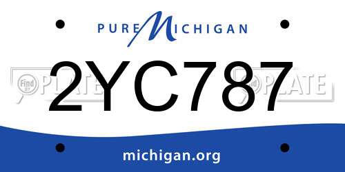 2YC787 Michigan License Plate