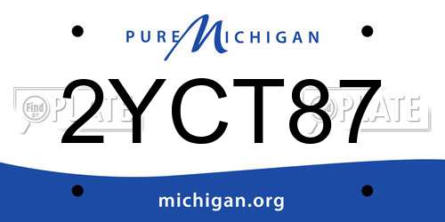 2YCT87 Michigan License Plate