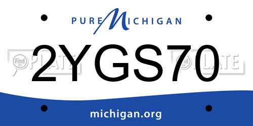 2YGS70 Michigan License Plate