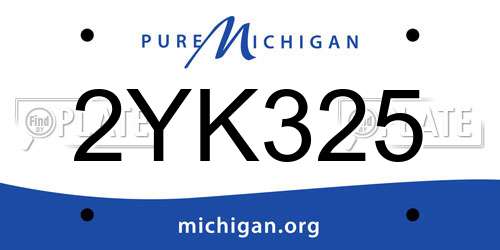 2YK325 Michigan License Plate