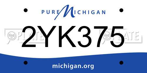 2YK375 Michigan License Plate