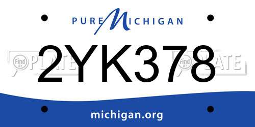 2YK378 Michigan License Plate