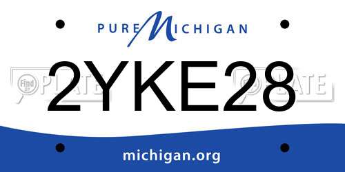 2YKE28 Michigan License Plate