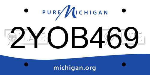 2YOB469 Michigan License Plate