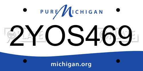 2YOS469 Michigan License Plate