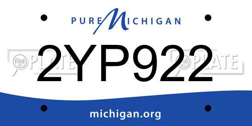 2YP922 Michigan License Plate