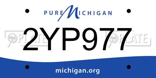 2YP977 Michigan License Plate