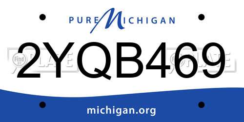 2YQB469 Michigan License Plate