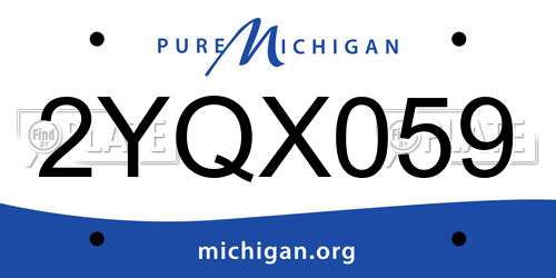 2YQX059 Michigan License Plate
