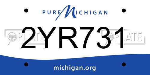 2YR731 Michigan License Plate