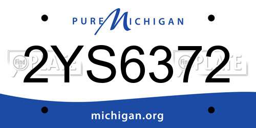 2YS6372 Michigan License Plate